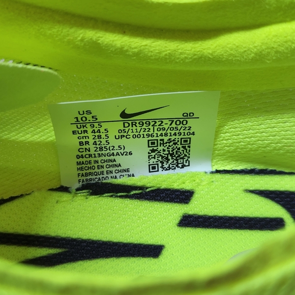 Nike ZoomX Dragonfly Track &Field Volt Distance Spikes Size 10.5 - Picture 9 of 9